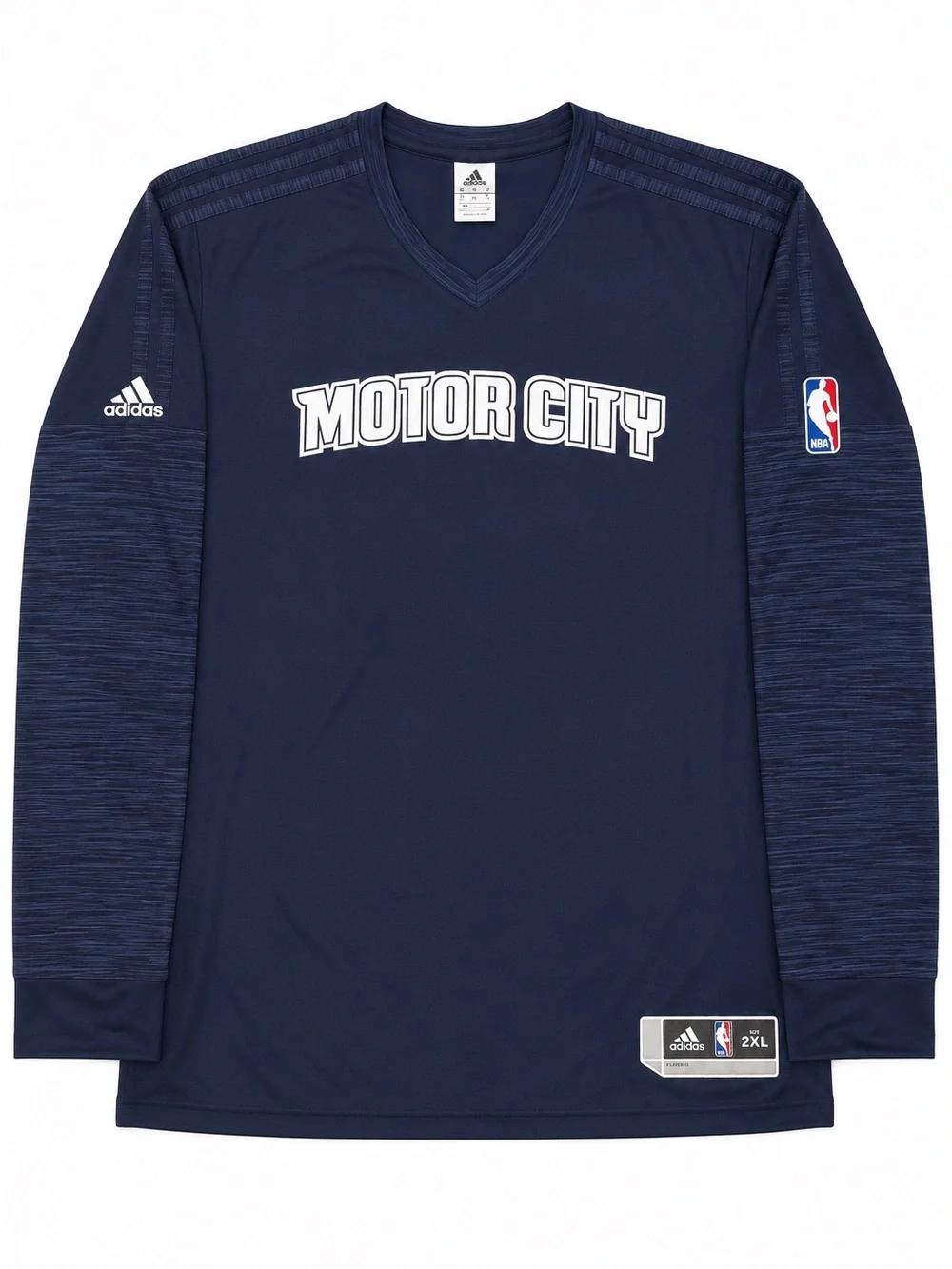 Adidas Detroit Pistons Motor City Climalite Long Sleeve Shooting Shirt Men’s 2XL